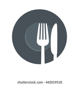 fork and knife icon. Cutlery and menu. vector graphic