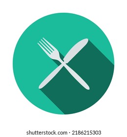 Fork And Knife Icon. Flat Color Design. Vector Illustration.