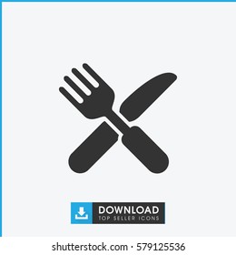 fork and knife icon illustration isolated vector sign symbol