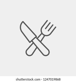 Fork and knife icon isolated on background. Restaurant symbol modern, simple, vector, icon for website design, mobile app, ui. Vector Illustration