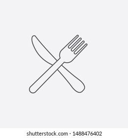 Fork and knife icon isolated on gray background. Restaurant symbol modern, simple, vector, icon for website design, mobile app, ui. Vector Illustration
