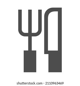 Fork and knife icon isolated on white background