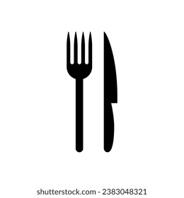 Fork and knife icon isolated on a white background.