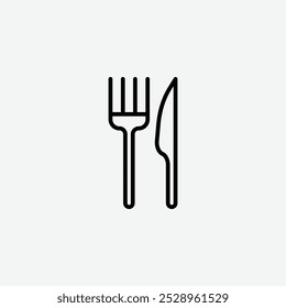 Fork and Knife icon isolated on the white background.