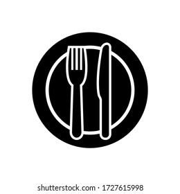 Fork and knife icon, logo isolated on white background