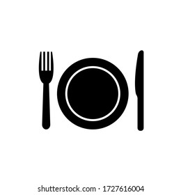 Fork and knife icon, logo isolated on white background