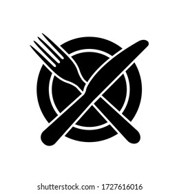 Fork and knife icon, logo isolated on white background