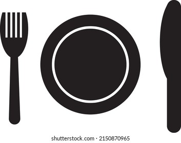 Fork and knife icon, logo isolated on white background.eps
