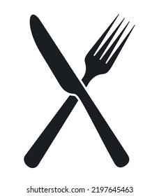 Fork and knife icon, logo isolated on white background