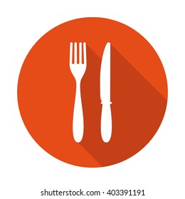 Fork and knife icon. Lunch icon.