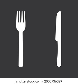 fork and knife icon on grey background