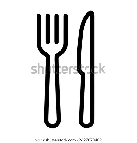 Fork and knife icon on white background vector
Vector icon household items home