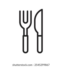 Fork and Knife icon outline set sign