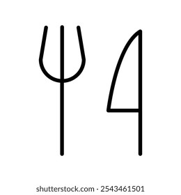 Fork and Knife icon Outline vector for web ui