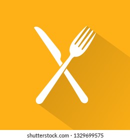 Fork and knife icon. Restaurant sign isolated on white background. Vector illustration.