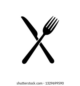 Fork and knife icon. Restaurant sign isolated on white background. Vector illustration.