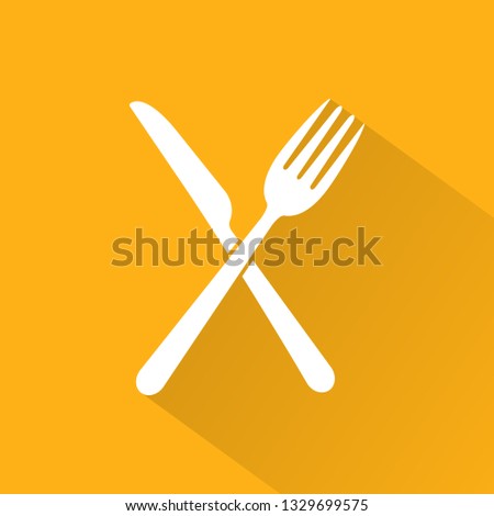 Fork and knife icon. Restaurant sign isolated on white background. Vector illustration.
