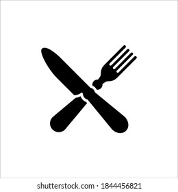 Fork and knife icon. Restaurant icon. Vector illustration. Glyph style design