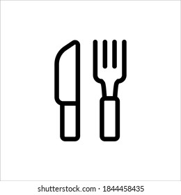 Fork and knife icon. Restaurant icon. Vector illustration. line art design editable stroke