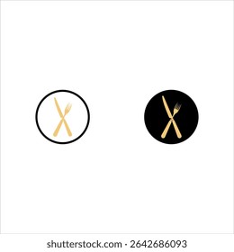 Fork and knife icon set.