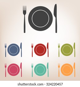Fork and Knife Icon set