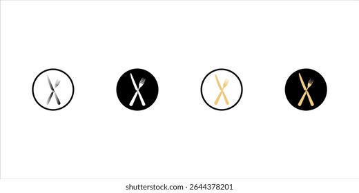 Fork and Knife icon set vector.Isolated on blank background. cutlery vector illustration.