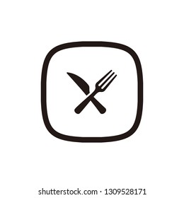 Fork and knife icon sign symbol