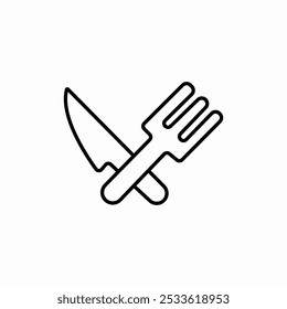 Vector de signo de icono de tenedor y cuchillo