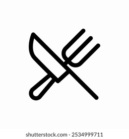 Vector de signo de icono de tenedor y cuchillo