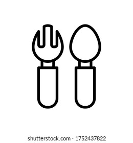 Fork, knife icon. Simple line, outline vector elements of kindergarten icons for ui and ux, website or mobile application