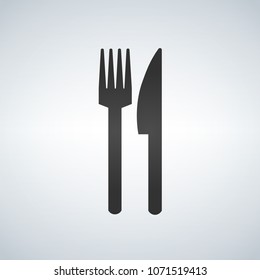 Fork and Knife icon, solid vector illustration isolated on modern background.