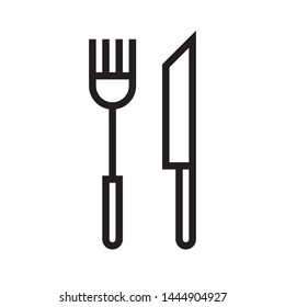 Fork and knife icon in trendy outline style design. Vector graphic illustration. Suitable for website design, logo, app, template, and ui. Editable vector stroke. EPS 10.