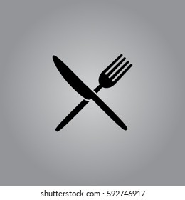 Fork and knife icon, utensil vector illustration