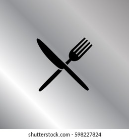 Fork and knife icon, utensil vector illustration