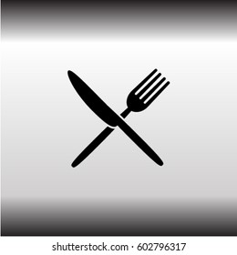 Fork and knife icon, utensil vector illustration