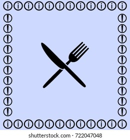 Fork and knife icon, utensil vector illustration