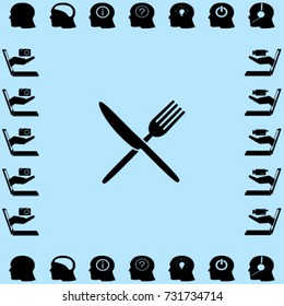 Fork and knife icon, utensil vector illustration