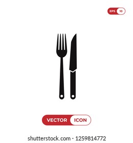 Fork and knife icon vector