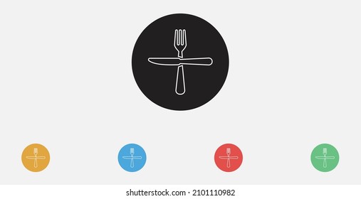 Fork and Knife icon vector. Cutlery icon. Vector illustration icon. Set of colorful flat design icons.