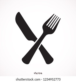 Fork and Knife icon, vector, flat, eps, path, stock 