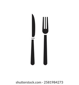 Fork and Knife icon Vector flat thin line illustration