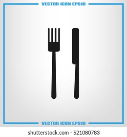 fork and knife icon vector illustration eps10. Isolated badge for website or app - stock infographics