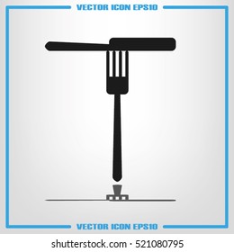 fork and knife icon vector illustration eps10. Isolated badge for website or app - stock infographics