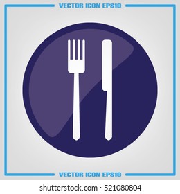 fork and knife icon vector illustration eps10. Isolated badge for website or app - stock infographics