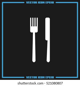 fork and knife icon vector illustration eps10. Isolated badge for website or app - stock infographics