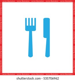 fork and knife icon vector illustration. Isolated badge for website or app - stock infographics