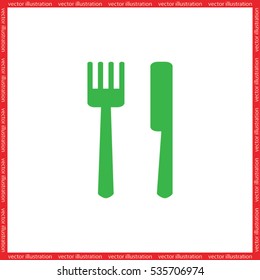 fork and knife icon vector illustration eps10. Isolated badge for website or app - stock infographics