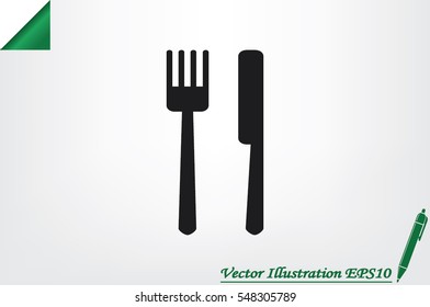 fork and knife icon vector illustration eps10. Isolated badge for website or app - stock infographics