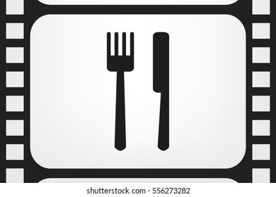 fork and knife icon vector illustration eps10. Isolated badge for website or app - stock infographics