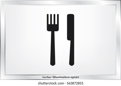 fork and knife icon vector illustration eps10. Isolated badge for website or app - stock infographics